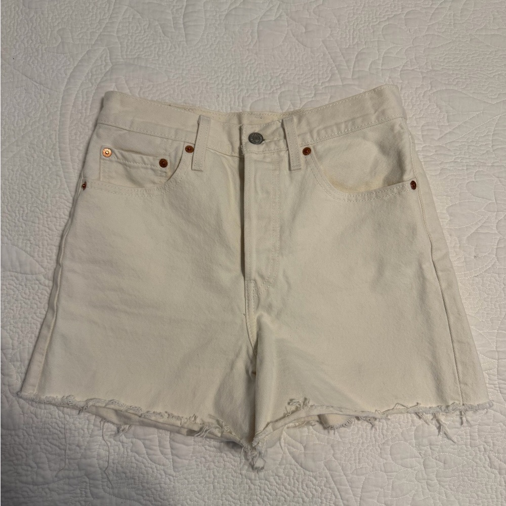 Levi's White Denim Jean Shorts